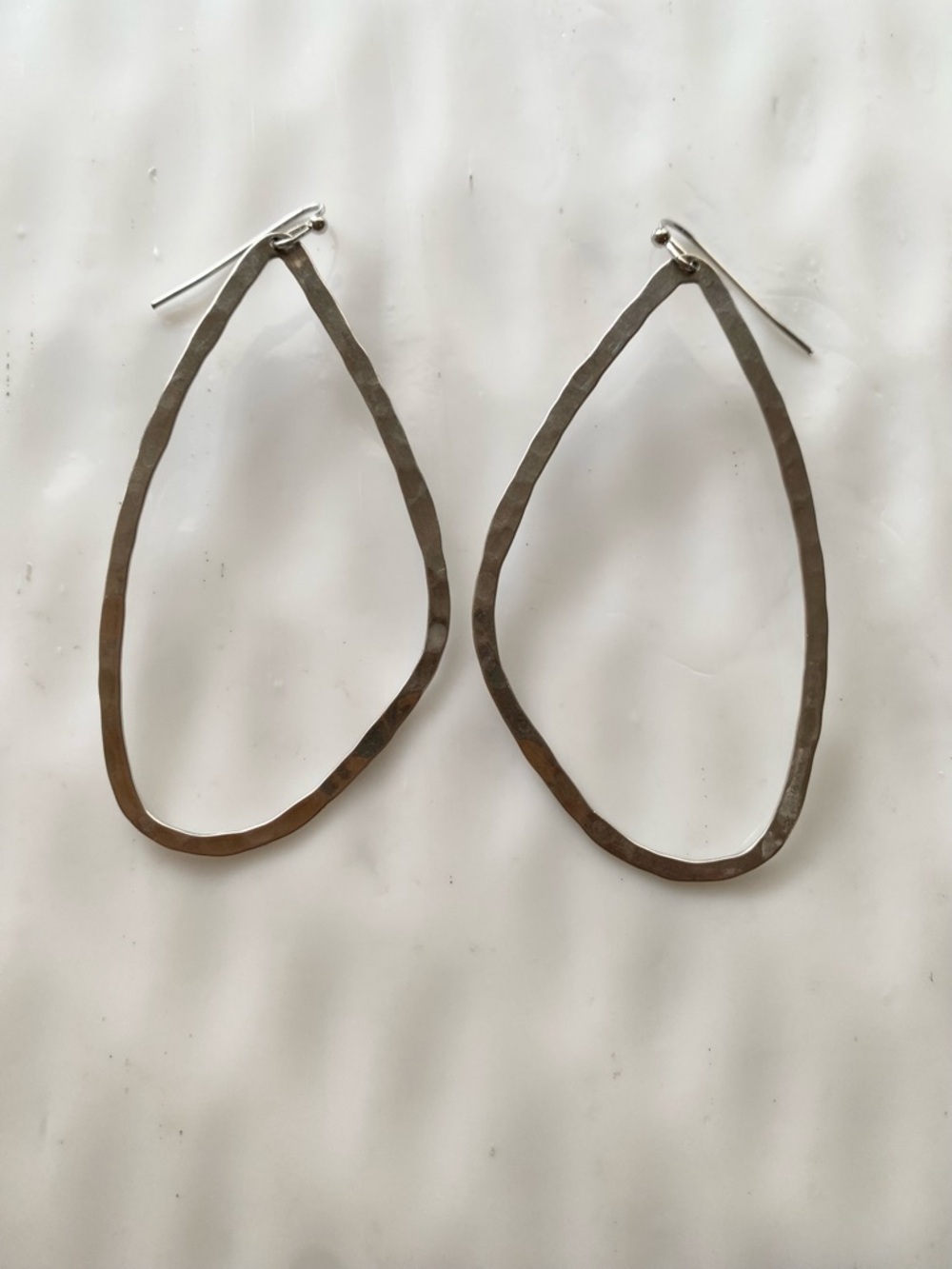 Silpada “Take Shape” Sterling Silver large Hammered Earrings w2454 - Picture 4 of 9